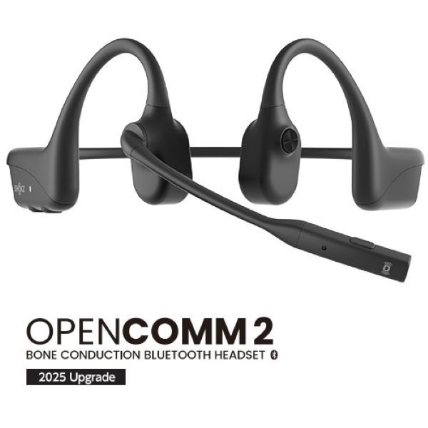 ブルートゥースイヤホン 耳かけ型 骨伝導 OpenComm2(2025) Black [骨