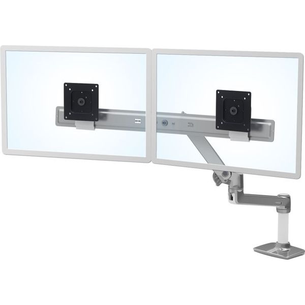 エルゴトロン LX デュアルダイレクト モニターアーム シルバー 25