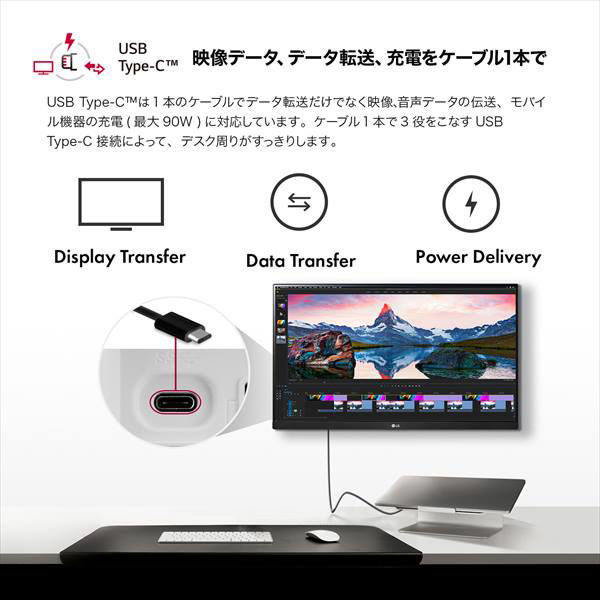 27インチ IPS 4K液晶ディスプレイ 27UP550N-W 1台 LG（直送品） - アスクル