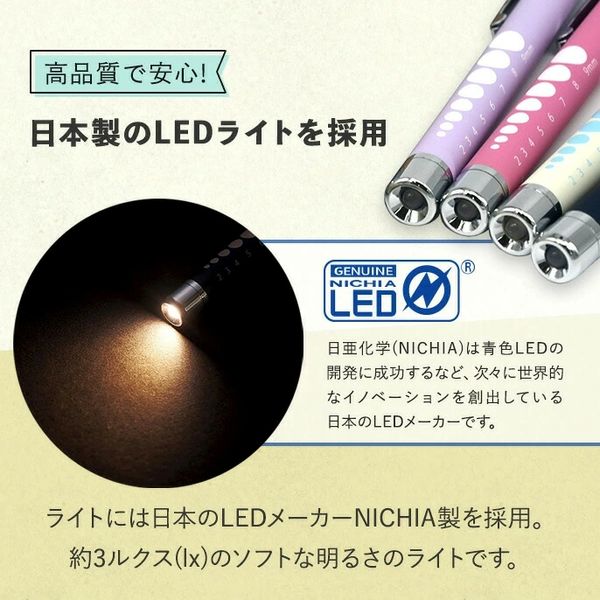 松吉医科器械 ラバー調ペンライトPG 25400403 MY-NS0316LT(ラテ) 1個
