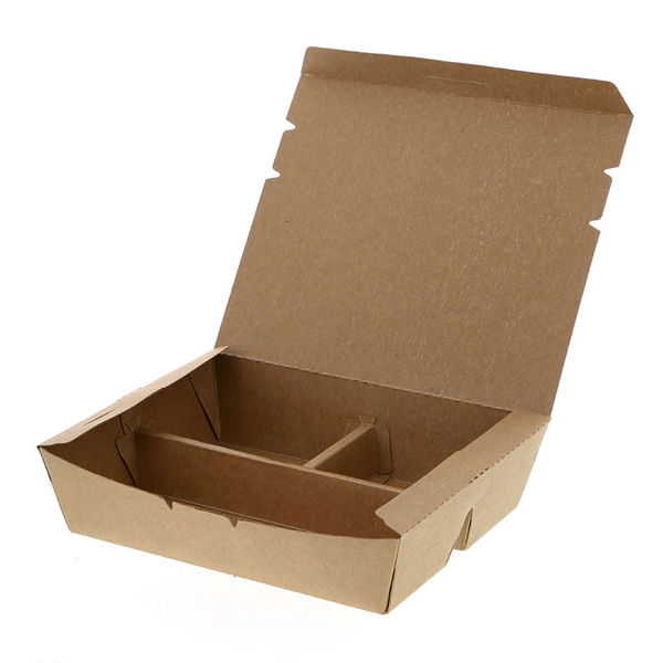 シモジマ エコランチボックス 3仕切 クラフト 004409006 1セット(20枚