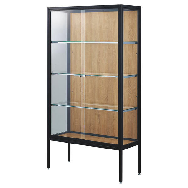 ストア・エキスプレス ラテラルショーケース黒 W90×H180【ラスティック