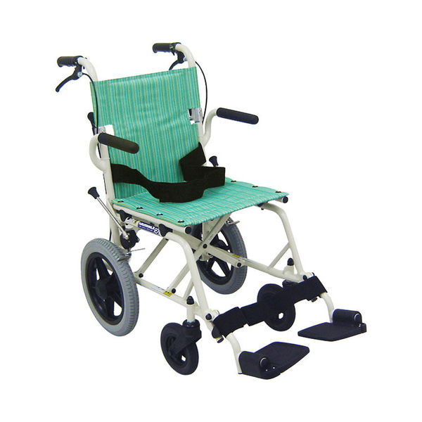 カワムラサイクル 簡易車いす 旅ぐるま KA6 No.81_グリーンストライプ