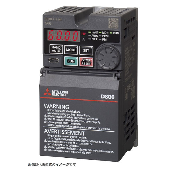 三菱電機 簡単小形インバータ FR-D820-0.4K-025 1個（直送品） - アスクル