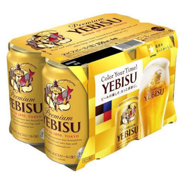 サッポロビール ヱビス 6缶パック 350x6x4 4901880879907 1セット(4