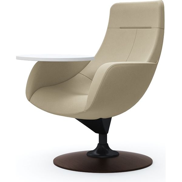 オカムラ ライブス ラウンジチェア ハイバック 木ベース/ダーク 張地