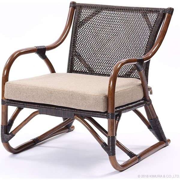 キムラ ラタン パーソナルチェア ダークブラウン C201KA 1脚（直送品