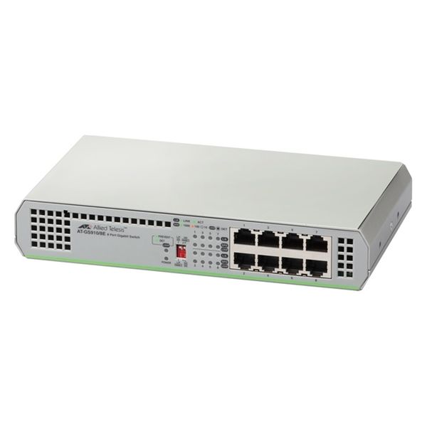 スイッチングハブ 8ポート 電源外付け AT-GS910/8E レイヤー2スイッチ