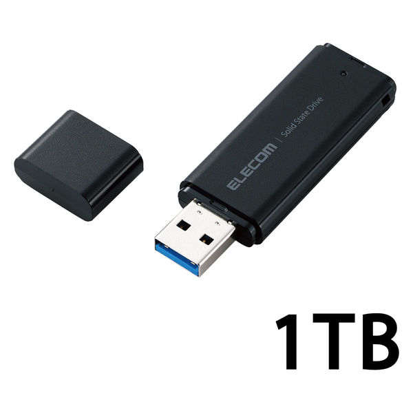 SSD 外付け 1TB キャップ式 USB3.2(Gen1) 小型 ブラック ESD