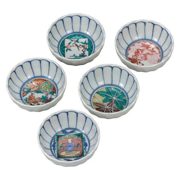 伊野正峰 日本の伝統工芸品【九谷焼】 3号小鉢揃 時代画 (K9-196) (K8