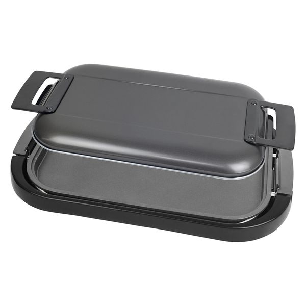 YAMAZEN ワイドホットプレート 1300W 内寸幅48×奥行30cm フッ素加工