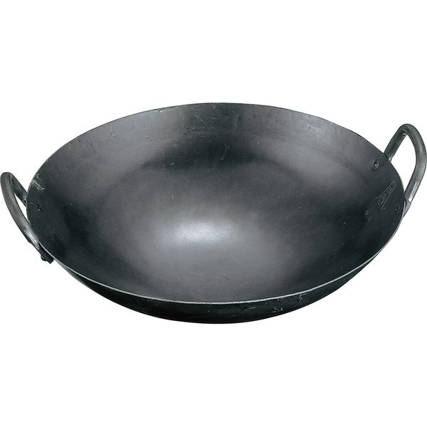 山田工業所 山田 鉄 打出 中華両手鍋 27cm(板厚1.2mm 0201200 1個