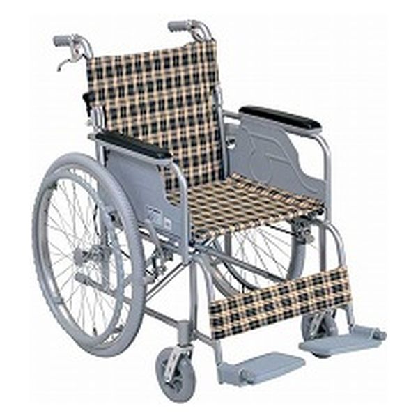 幸和製作所 ハンドブレーキ付きアルミ製車いす B-31 背折れタイプ