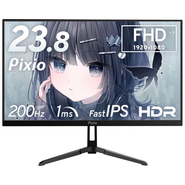Pixio ゲーミングモニター 23.8インチ 200Hz IPS ブラック PX248WAVE-O