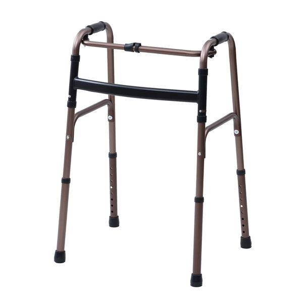 YAMAZEN 折りたたみ式歩行器 高さ調節8段階 立ち上がり補助 ブロンズ