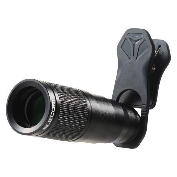 スマホ 望遠レンズ 8倍 クリップ式 レンズ 高画質 望遠鏡 ブラック P