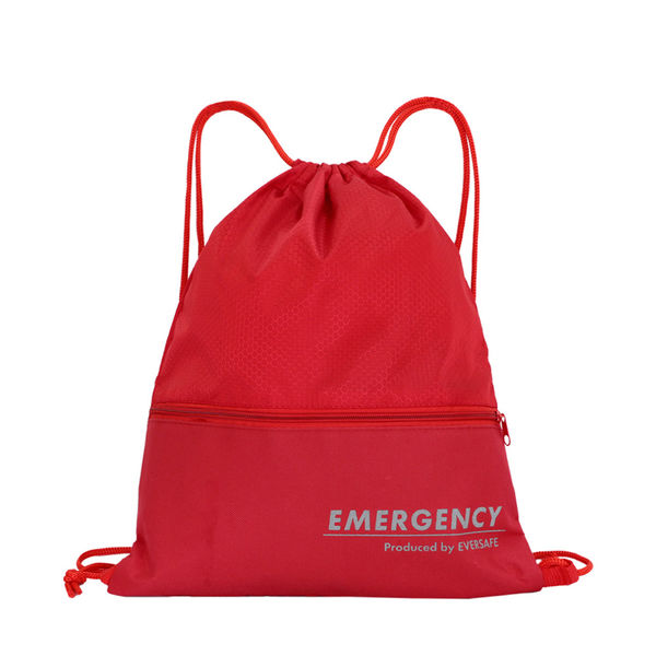 ナップサック レッド 1個 防災バッグ リュックサック 非常時 避難 軽量