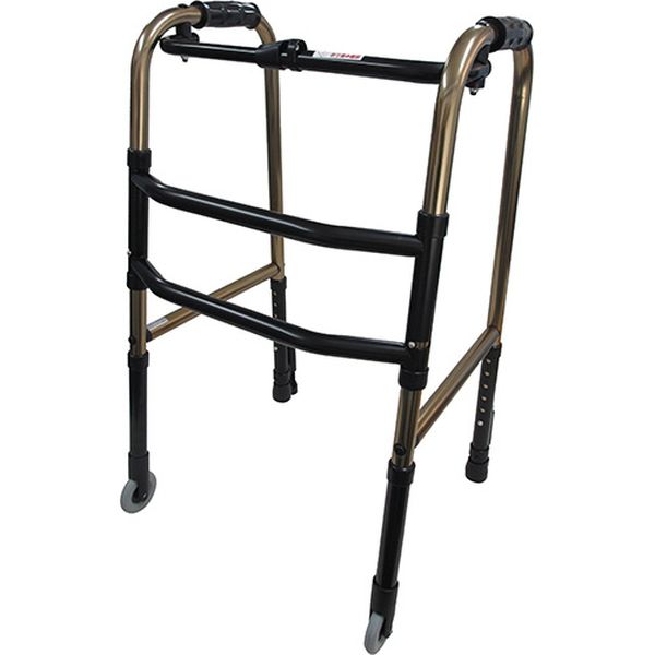 アクションジャパン Rキャスター付コンパクト歩行器 C2021CR ブロンズ