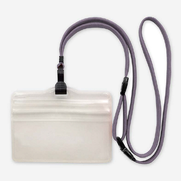 ストラップ付名札 チャック式 グレー 300組 HEROES オリジナル - アスクル