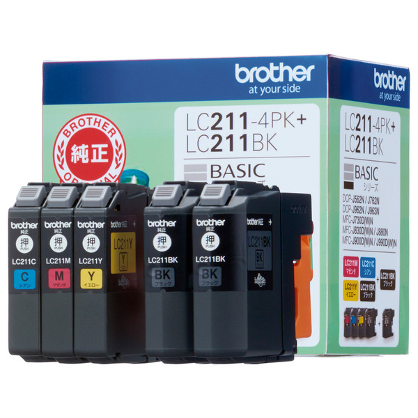 ブラザー（brother） 純正インク LC211-4PK+LC211BK 1パック5個入