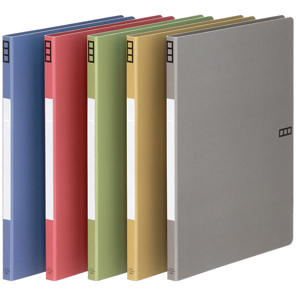 アスクル Z式パンチレスファイル A4タテ 背幅15mm 5色セット 10冊