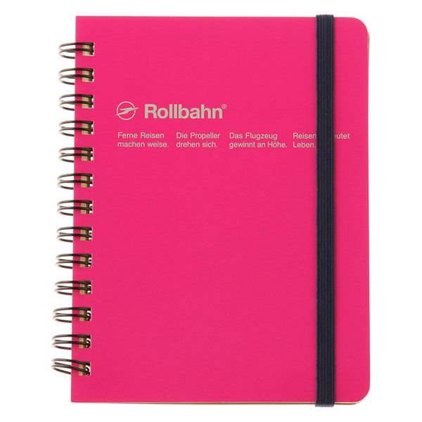 ロルバーン ポケット付メモ M A6相当 ローズ 赤 5mm方眼 リングノート