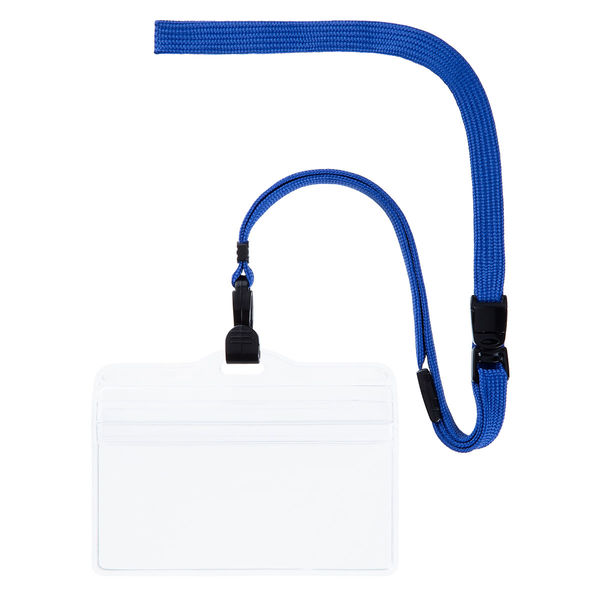 ストラップ付名札 チャック式 ブルー 5組 HEROES オリジナル - アスクル