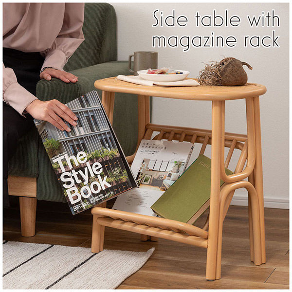 東谷 マガジンラック付きサイドテーブル GUYー262NA 212552 1台（直送