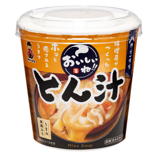 神州一味噌 おいしいね！！ とん汁 即席みそ汁 カップタイプ 1セット