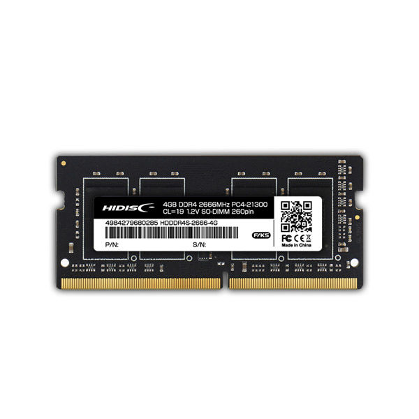 磁気研究所 DDR4 2666 ノートPC用メモリ4GB SODIMM HDDDR4S-2666-4G 1