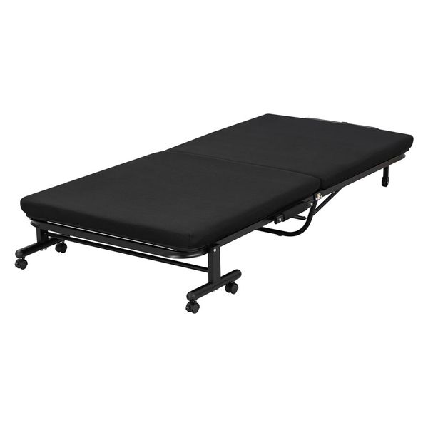 アイリスオーヤマ 折りたたみベッド OTB-KRR ブラック 1台（直送品