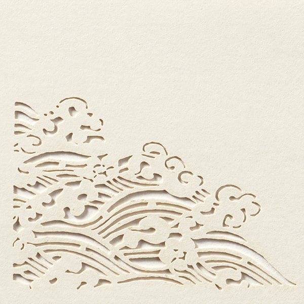 山櫻 4号 特殊名刺 切り絵M5(名物切れ)波 4 (50枚) YAMA-3135-0010 1個