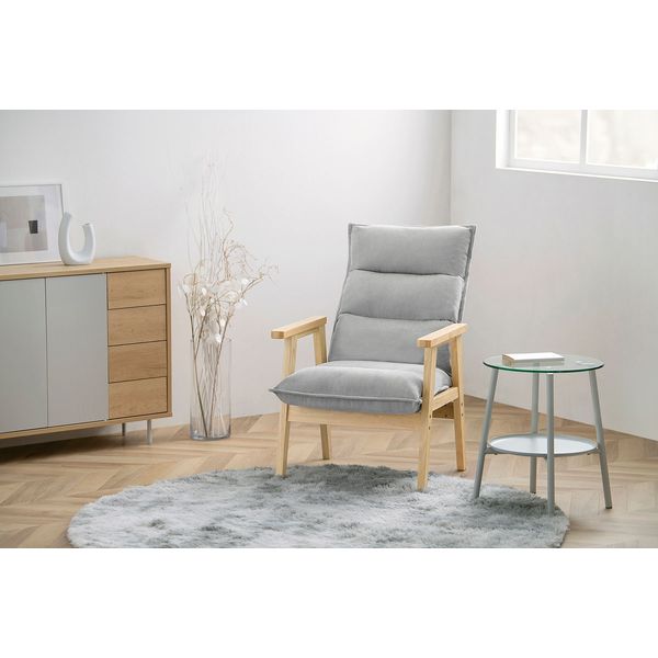 アイリスオーヤマ 1人掛けハイバックソファ グレー LHB-1S 1台（直送品