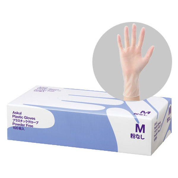 復活特別価格】アスクル プラスチックグローブ PF クリア M AK2121M 1