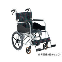 松永製作所 車いす (介助式/アルミ製/背折れタイプ/緑チェック) AR-301