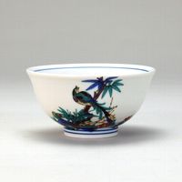 伊野正峰 九谷焼 飯碗 古九谷花鳥（直送品） - アスクル