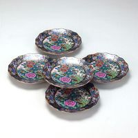 伊野正峰 九谷焼 4号皿揃 錦絵（直送品） - アスクル