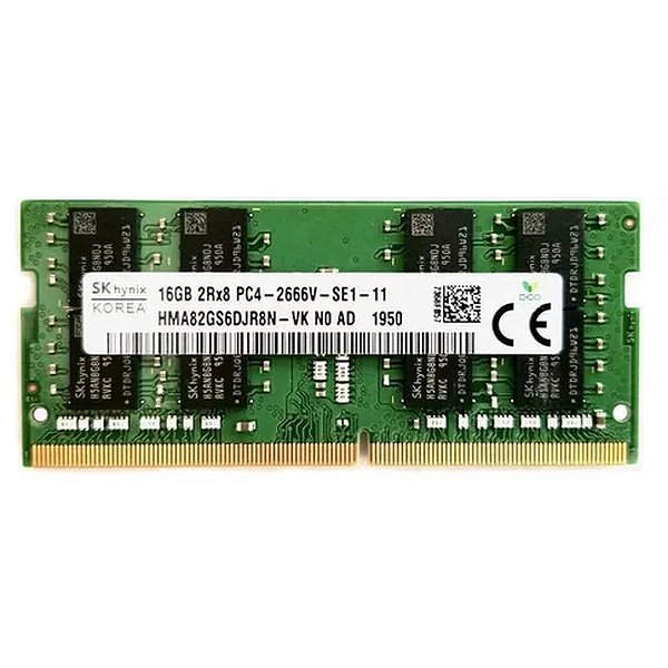 Memória 16GB SK Hynix DDR4 2666MHz SODIMM Notebook - HMA82GS6DJR8N