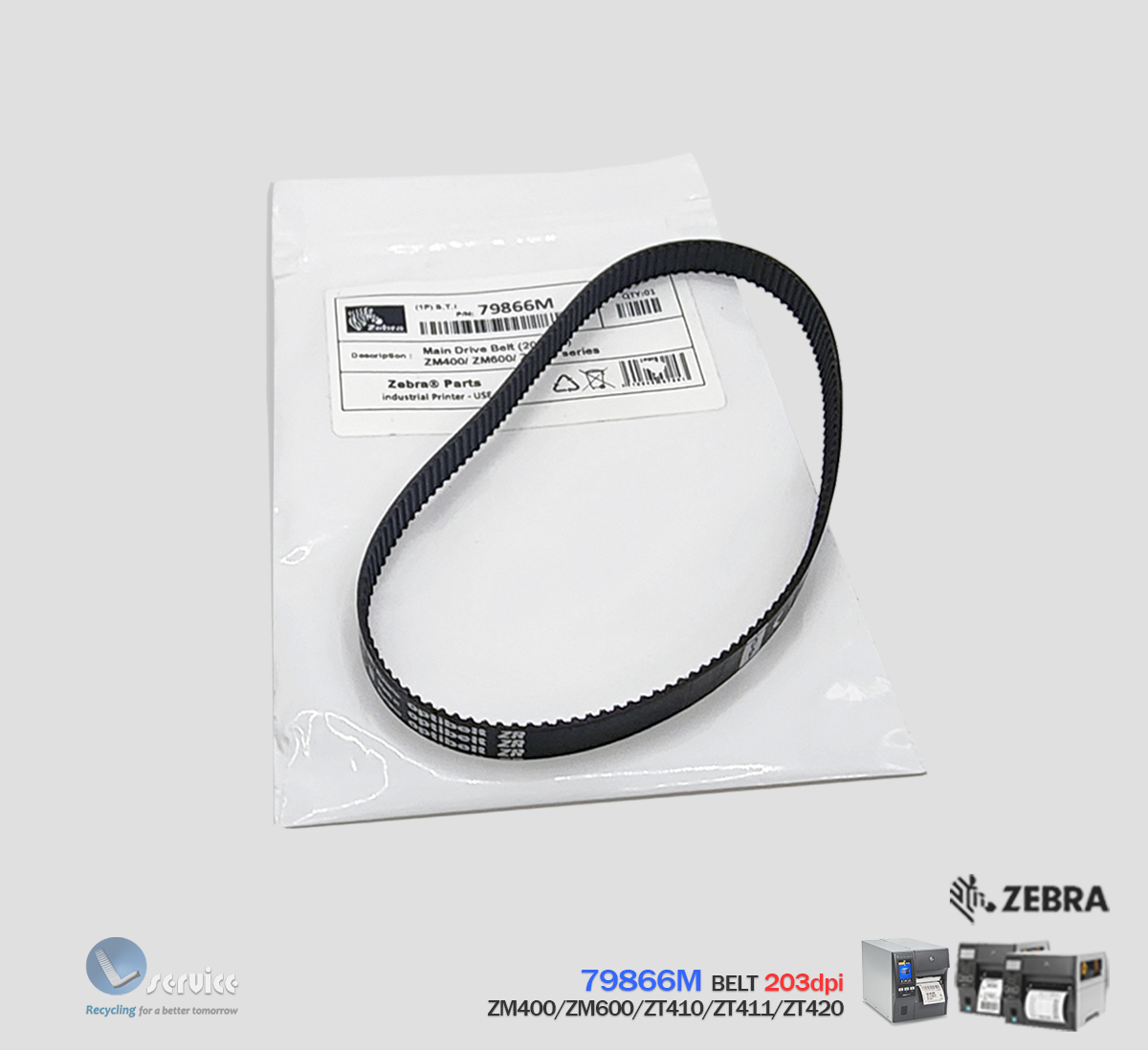 Correia Zebra ZM400/ZM600/ZT410/ZT411/ZT420 - 203dpi - Lservice