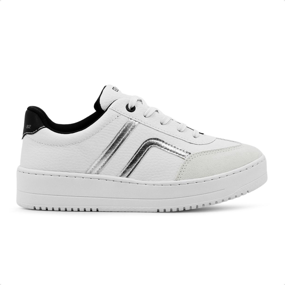Tênis Ramarim Casual Bicolor Caixa Alta Feminino Branco / Cinza