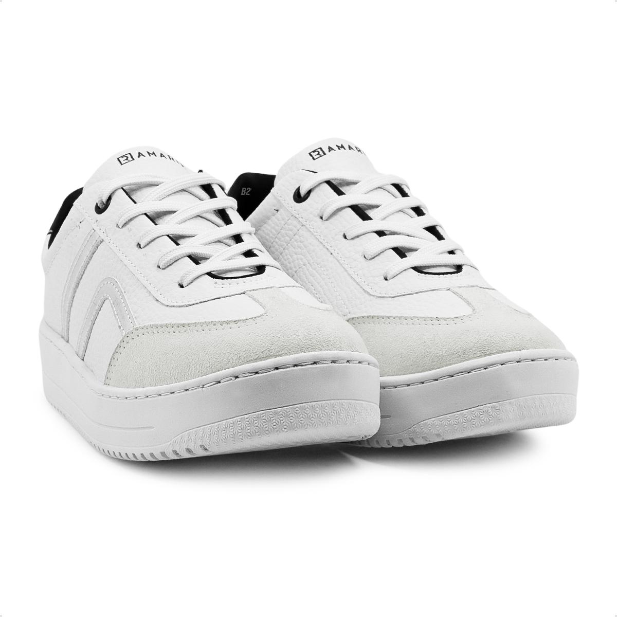 Tênis Ramarim Casual Bicolor Caixa Alta Feminino Branco / Cinza