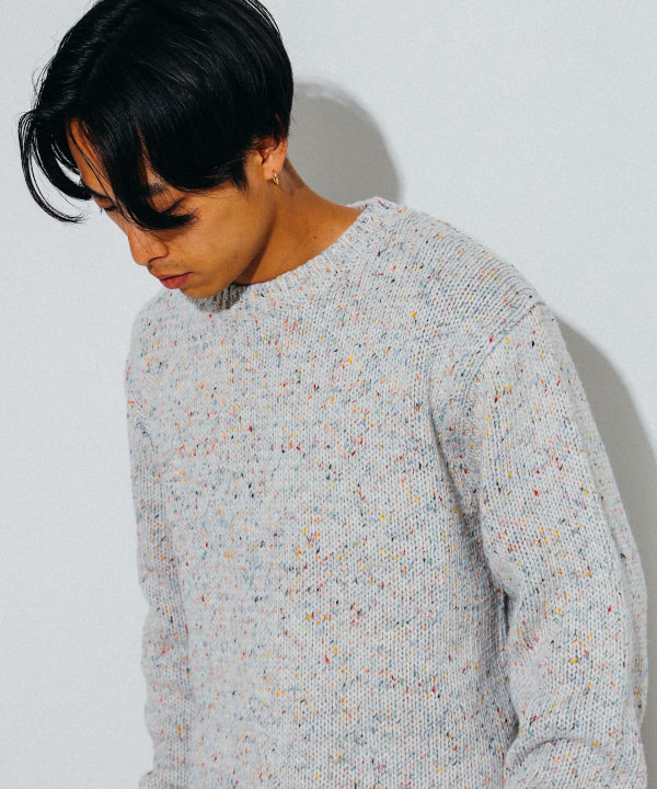 BEAMS（ビームス）3ゲージ カラーネップ クルーネック ニット 24FW