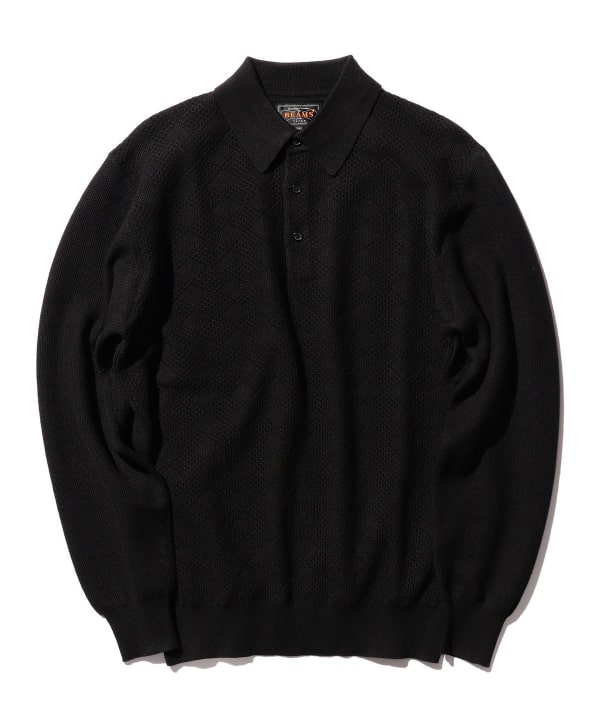 BEAMS PLUS（ビームス プラス）Knit Polo Diamond Pattern（シャツ