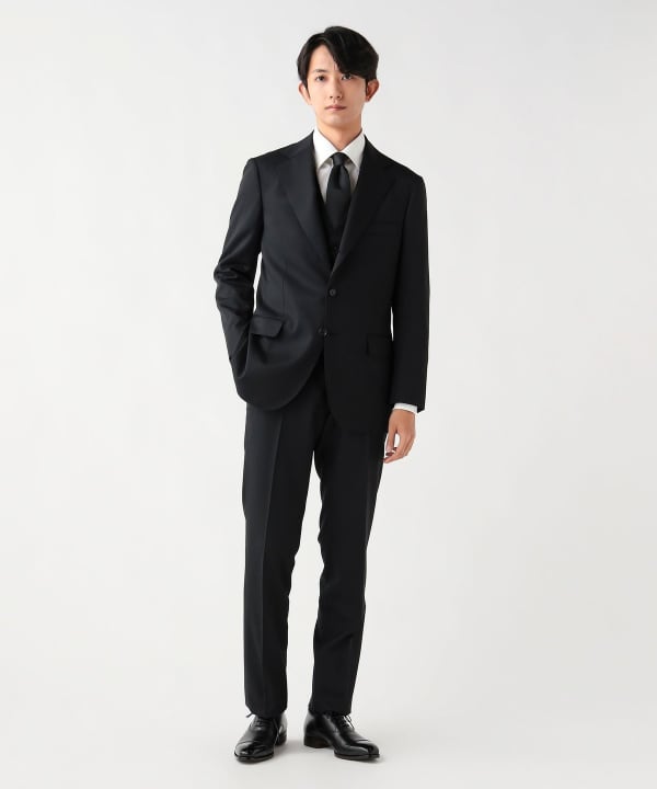 BEAMS HEART（ビームス ハート）130's ブラック 3ボタン 3ピーススーツ