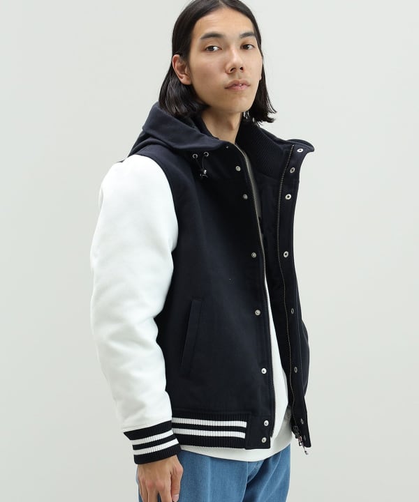 BEAMS HEART（ビームス ハート）メルトン フード スタジャン（ブルゾン