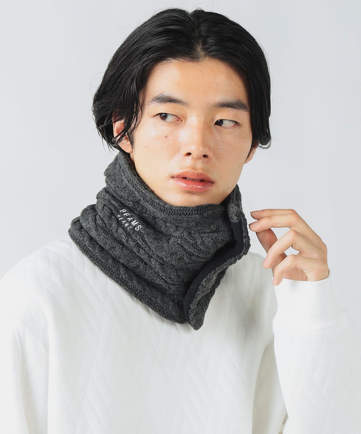 BEAMS HEART（ビームス ハート）ケーブルニット ショート スヌード