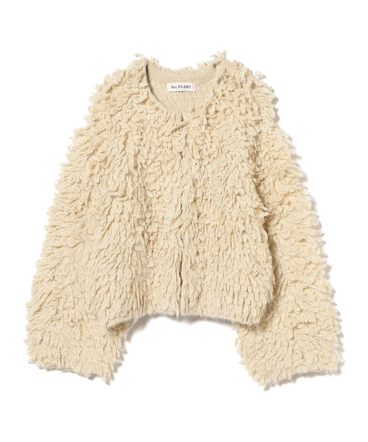 Ray BEAMS（レイ ビームス）ミックス ループ編み ニット ジャケット