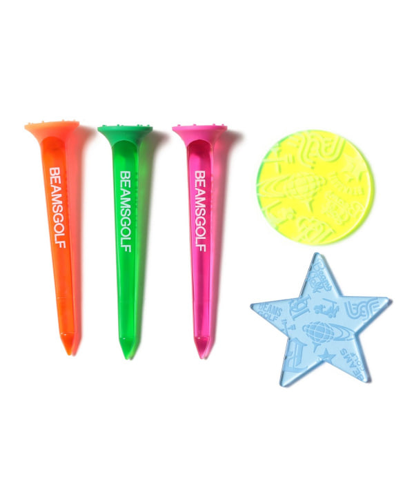 BEAMS GOLF（ビームス ゴルフ）ネオンカラー ティー＆マーカーセット