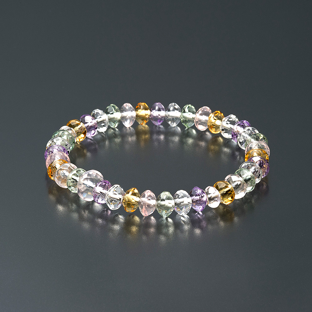 特選腕輪念珠 天然石ブレスレット ミックスクオーツ スターシェイプ