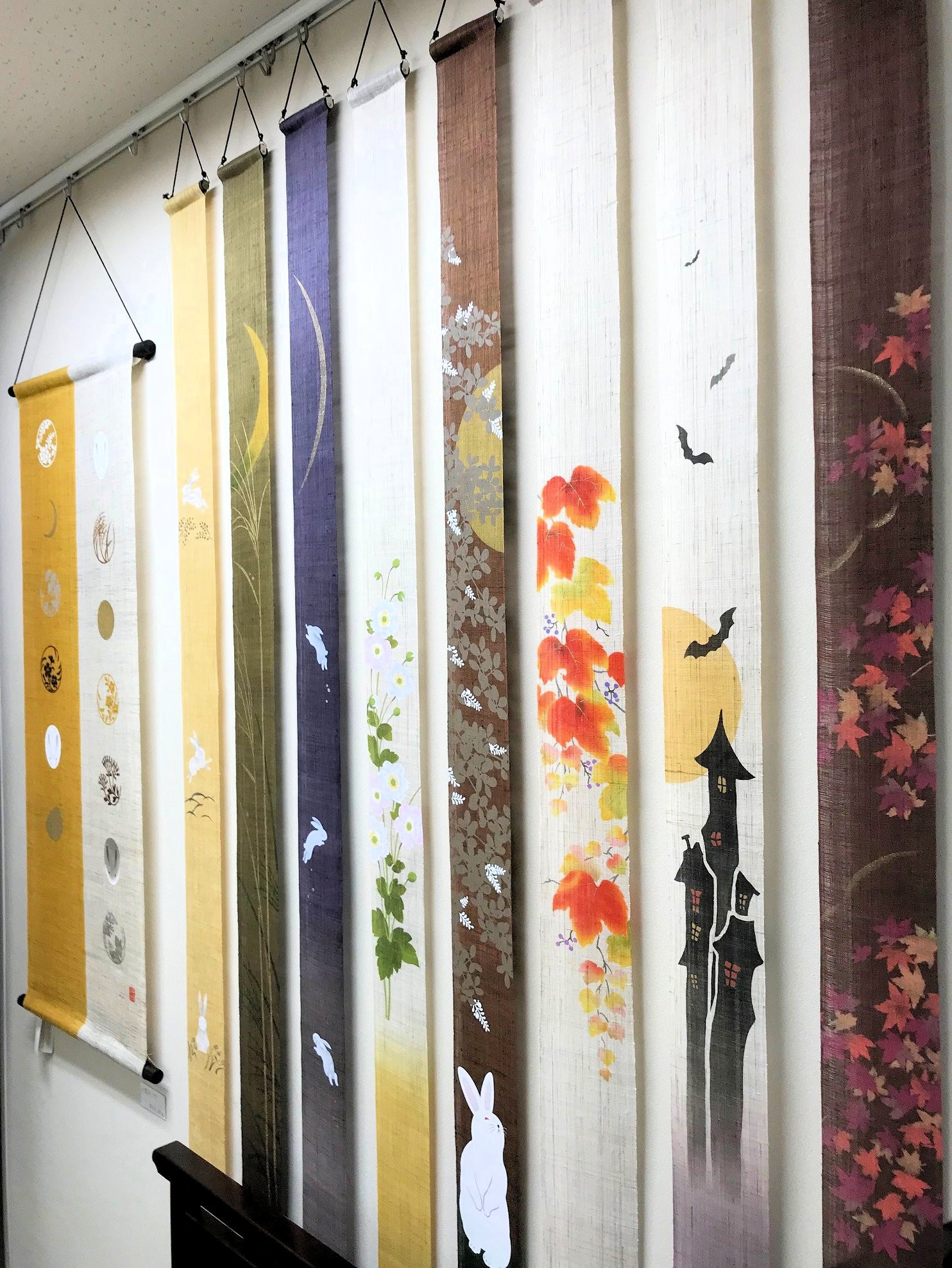 福猫 赤富士十二支 職人が創る本物志向のれん麻100％の高級品です！ 福